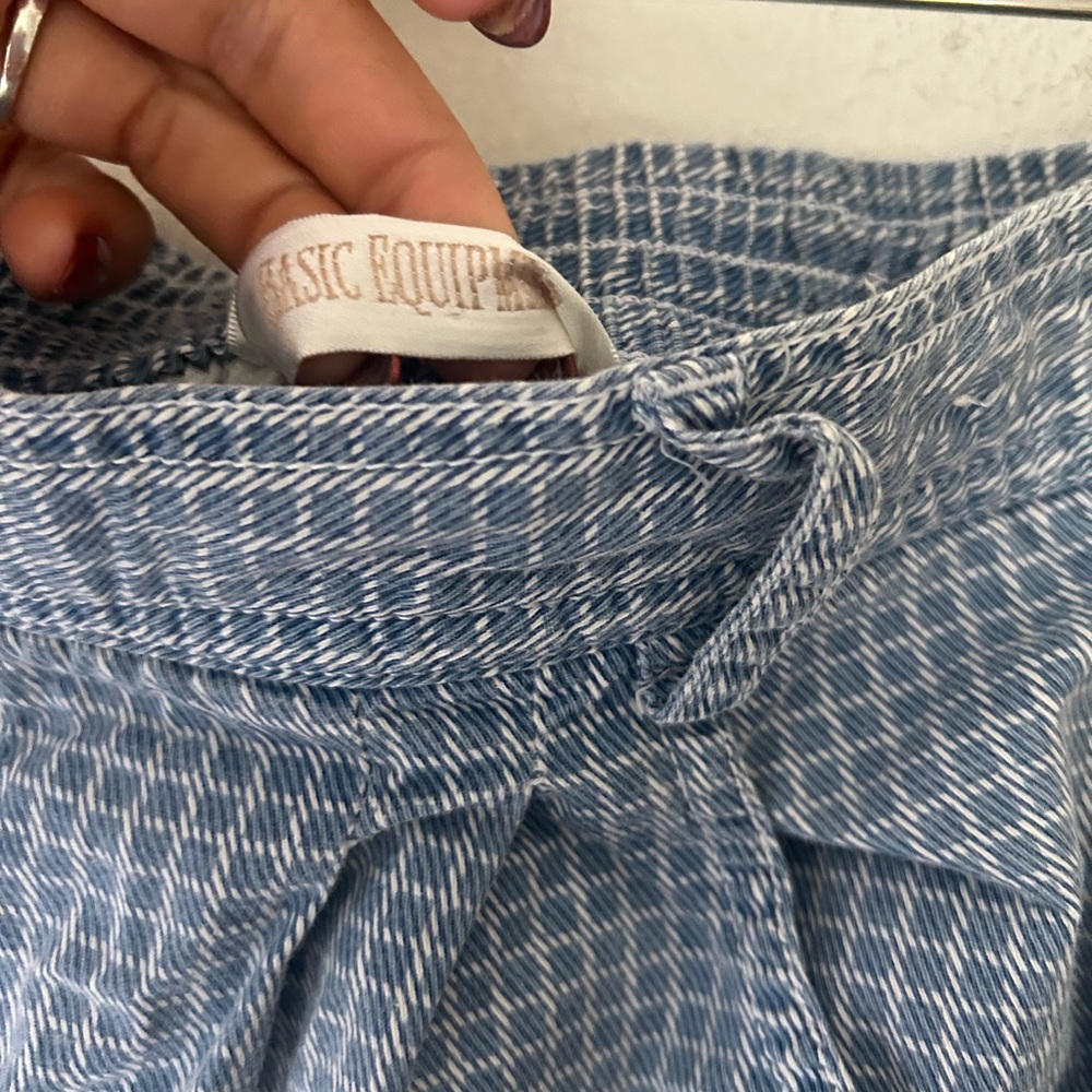 Vintage Basic Equipment Medium Blue Gingham A-Lin… - image 2